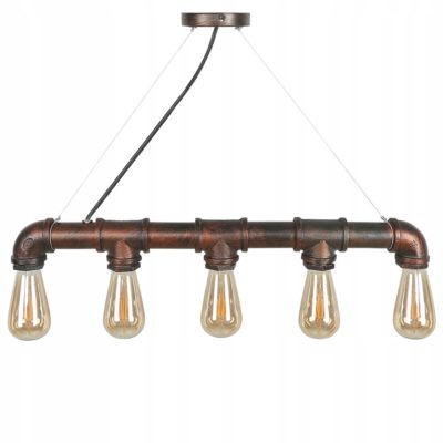 Lampa wisząca żyrandol z rur hydraulicznych loft industrial